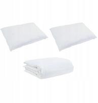 vidaXL Kołdra z poduszką 3 pcs Biały Puch (3377013 VidaXL) | 3377013 VidaXL | 8721288610522