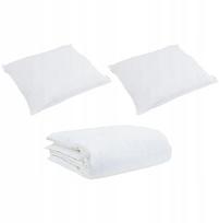 vidaXL Kołdra z poduszką 3 pcs Biały Puch (3377010 VidaXL) | 3377010 VidaXL | 8721288610492