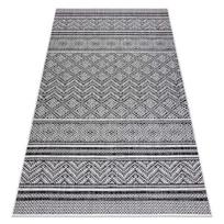 Kilimas sizalio virvelės SION Zygzag, Rombai Boho 22168 plokščias audimas juoda / ecru