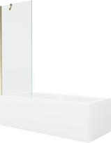 Mexen Cubik stačiakampė vonia 170 x 70 cm su apdaila ir vieno lapo 70 cm uždangalu, permatoma, auksinė - 550317070X9507000050