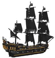 Konstrukciniai blokeliai: Juodas piratų laivas su burėmis, 3180 detalių