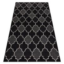 Kilimas sizalio virvelės FLOORLUX 20607 , Maroko dobilai, trellis juoda / sidabras