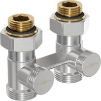 Mexen Uni-Term dviejų vamzdžių radiatoriaus vožtuvas DN50, tiesus 1/2"x3/4", nikeliuotas - W912-012-01, 1/2"x3/4"