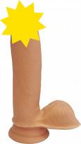Realistiškas Dildo su Sėklidėmis ir Siurbtuku, 18 cm, Vandeniui Atsparus