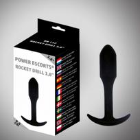 Analinis kištukas Power Escorts Rocket Drill 9,6 cm, juodas