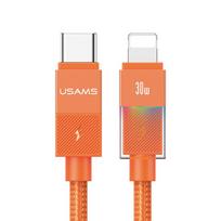 Kabelis USAMS U93 30W USB-C to Lightning 1.2m oranžinės spalvos