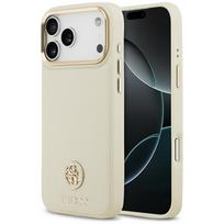 Dėklas Guess Grained Strass Logo MagSafe for Apple iPhone 17 Pro Max beige