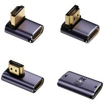 HDMI adapterių rinkinys 4smarts 8K 4 vnt. – kampinis į viršų, kampinis į apačią, šoninis, kabelio jungtis, pilkas
