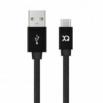 Xqisit kabelis Cotton USB C 3.0 juodos spalvos 1.8m 27749