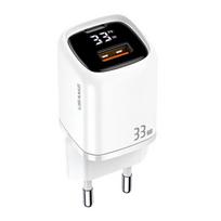 USAMS Laidinis įkroviklis 1xUSB-C + 1xUSB T46 33W (only head) PD3.0 + QC3.0 Fast Charging baltos spalvos CC152TC02