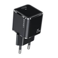 USAMS Laidinis įkroviklis 1xUSB-C T42 mini 25W (only head) Super SI 5V-3A PD3.0 Fast Charging juodos spalvos CC1