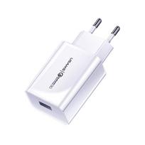 USAMS Laidinis įkroviklis 1xUSB T22 18W 3A QC3.0 (only head) Fast Charging baltos spalvos CC83TC01 (US-CC083)