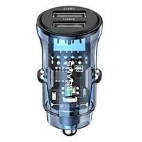 USAMS automobilinis įkroviklis C31 3A 2xUSB-A Fast Charge blue CC162CC02 (US-CC162)