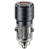 USAMS automobilinis įkroviklis C36 USB+USB-C 95W Fast Charge black CC176CC01 (US-CC176)