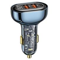 USAMS automobilinis įkroviklis 2xUSB+1xUSB-C 80W Fast Charge blue CC159CC02 (US-CC159)