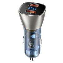 USAMS automobilinis įkroviklis C29 45W 2xUSB-A Fast Charge light gold CC154CC01 (US-CC154)