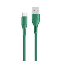 USAMS U68 microUSB 2A greito įkrovimo laidas 1m žalios spalvos SJ502USB04 (US-SJ502)