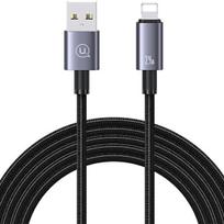 USAMS USB į Lightning laidas 2.4A 1.2m greito įkrovimo plieninis/tamsiai pilkas SJ667USB01 (US-SJ667)