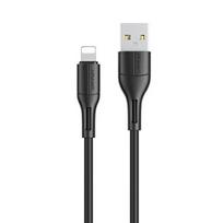 USAMS U68 Lightning 2A greitojo įkrovimo laidas 1m juodos spalvos SJ500USB01 (US-SJ500)