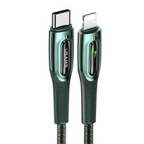 USAMS Braided USB-C į Lightning Smart Power-off 20W PD Kabelis 1.2m dark green SJ