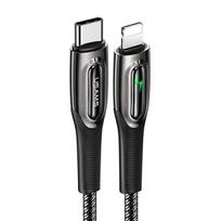 USAMS Braided Kabelis USB-C į Lightning Smart Power-off 20W PD Kabelis 1.2m juodos spalvos/juodos spalvos SJ518USB01 (US)