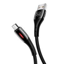 USAMS pintas U-Tone microUSB laidas 1.2m su automatinio išsijungimo funkcija, 2A greitas įkrovimas, juodos spalvos SJ346USB01 (US-SJ346)