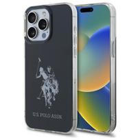 US Polo USHCP15XTPUHRBK iPhone 15 Pro Max 6,7″ juodos spalvos Shiny Big Logo dėklas