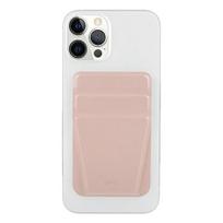 UNIQ Lyft Magnetic phone holder snap-on stand and card holder rožinės spalvos