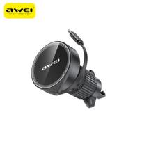 Car mount AWEI Magsafe X73 for air vent with retractable cable juodos spalvos
