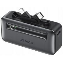 Powerbank USAMS XB-Series CD233 5000mAh PD 20W with cable USB-C / Lightning sidabro spalvos