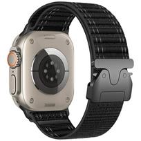 Beline Woven Nylon Diagonal Style Parachute apyrankė for Apple Watch 38/40/41mm juodos spalvos