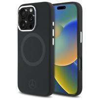 Mercedes MEHMP16L23SUTTK Apple iPhone 16 Pro 6.3″ juodos spalvos kietas dėklas Silicone Tonal Logo MagSafe