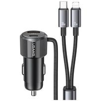 USAMS YT Series CC287 automobilinis įkroviklis 66W 1xUSB-A 1xUSB-C + 2in1 USB-C/Lightning Cable