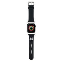Karl Lagerfeld apyrankė KLAWMSLCNK Apple Watch 38/40/41mm juodos spalvos apyrankė 3D Rubber Choupette Heads