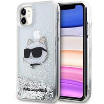 Karl Lagerfeld KLHCN61LNCHCS Apple iPhone 11/XR silver kietas dėklas Glitter Choupette Head