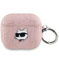 Karl Lagerfeld KLA3PGCHPP AirPods 3 dėklas rožinės spalvos Monogram Choupette Head