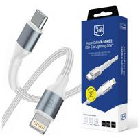 Kabelis 3MK Hyper Kabelis N-SERIES USB-C į Lightning 1m 9V/2A 20W white