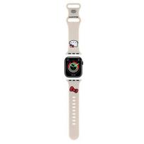 Hello Kitty apyrankė HKAWMSCHBLE Apple Watch 38/40/41mm Beige apyrankė Silicone Kitty Head