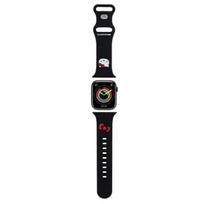 Hello Kitty apyrankė HKAWMSCHBLK Apple Watch 38/40/41mm juodos spalvos apyrankė Silicone Kitty Head