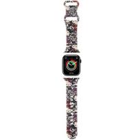 Hello Kitty apyrankė HKAWMSDGPTE Apple Watch 38/40/41mm Beige apyrankė Silicone Tags Graffiti