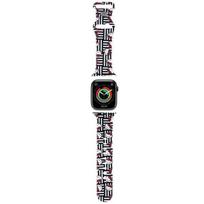 Hello Kitty apyrankė HKAWMSDIESK Apple Watch 38/40/41mm juodos spalvos apyrankė Silicone Heads & Stripes