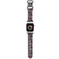 Hello Kitty apyrankė HKAWMSDIEZK Apple Watch 38/40/41mm juodos spalvos apyrankė Silicone Bows & Stripes