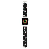 Hello Kitty apyrankė HKAWMPSAPSK Apple Watch 38/40/41mm juodos spalvos apyrankė Heads & Bows Pattern