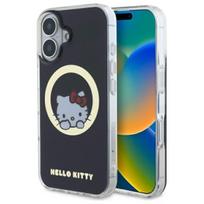 Hello Kitty HKHMP16SHSWKK Apple iPhone 16 6,1″ juodos spalvos kietas dėklas IML Sweet Kitty Magsafe