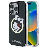 Hello Kitty HKHMP16LHFLBK Apple iPhone 16 Pro 6,3″ juodos spalvos kietas dėklas IML Fun bow Magsafe