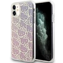 Hello Kitty HKHCN61HCHPEP Apple iPhone 11 / Xr 6.1″ rožinės spalvos kietas dėklas IML Gradient Electrop Crowded Kitty Head