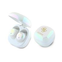 Guess Bluetooth ausinės GUTWSJ144ESH TWS + docking station baltos spalvos Iridescent 4G Printed Logo