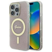 Guess GUHMP16XH4STP iPhone 16 Pro Max 6.9″ rožinės spalvos kietas dėklas IML 4G MagSafe