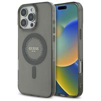 Guess GUHMP16LPFTDTEK Apple iPhone 16 Pro 6.3″ juodos spalvos kietas dėklas IML Rhinestones MagSafe