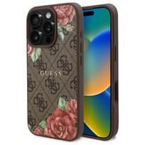 Guess GUHMP16LP4ROPEMCW Apple iPhone 16 Pro 6.3″ rudos spalvos kietas dėklas 4G Flowers Print MagSafe